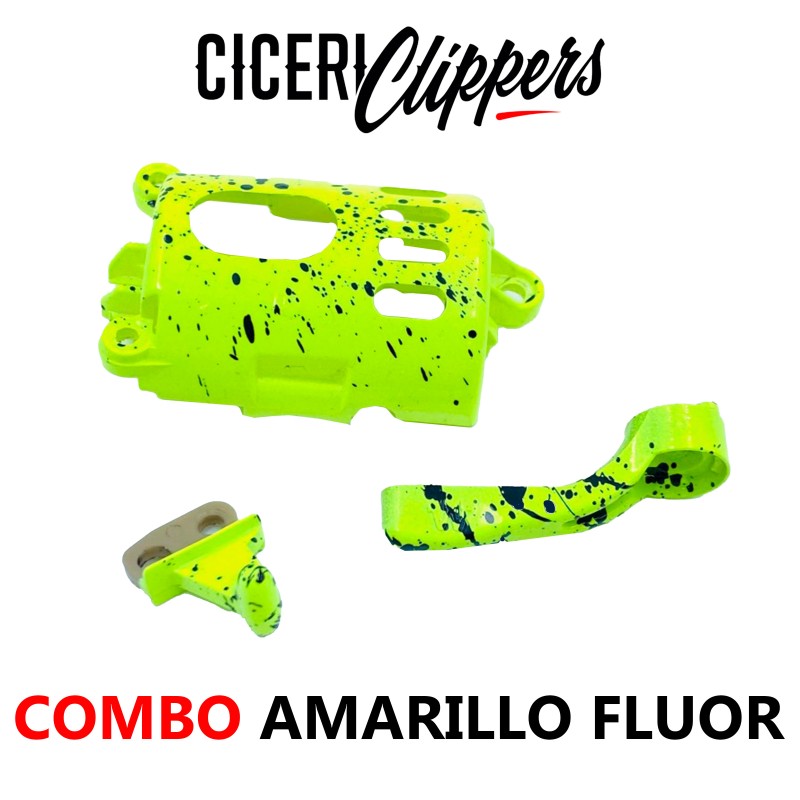 COMBO CUSTOM CLIPPER / AMARILLO FLUOR /PALANCA TAPA DE MOTOR Y SWICHE